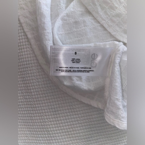 Women's Sam Edelman‎ white Rey Cotton Ruffle-Sleeve Blouse size small - Picture 5 of 11